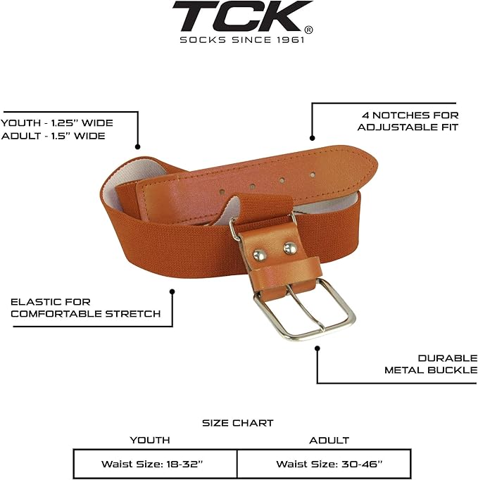 TCK Softball Baseball Belt Youth and Adult Sizes