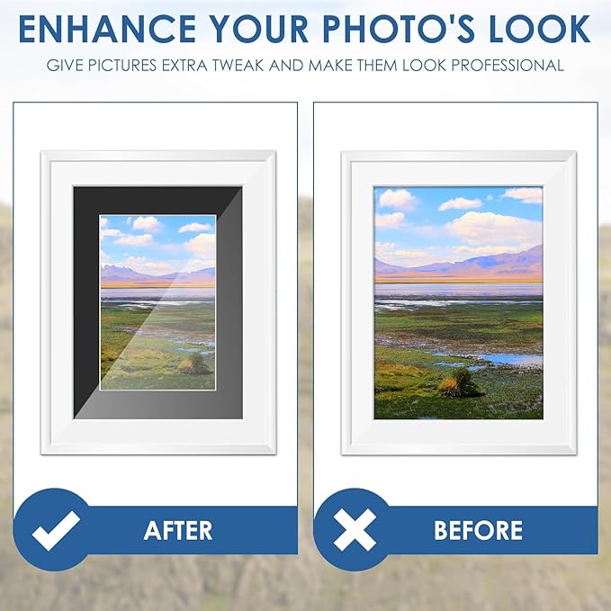 18 Pack Picture Mats, 8x10 for 6x8 Picture Frame Mats, Acid Free Core Bevel Cut - Image 3