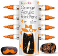 4 Dual Tip Orange Paint Pen Metallic by Funcils