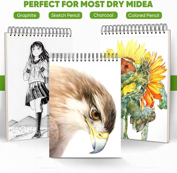 Soucolor 9" x 12" Sketch Book, Acid Free Artist Drawing Book Paper Painting - Image 3