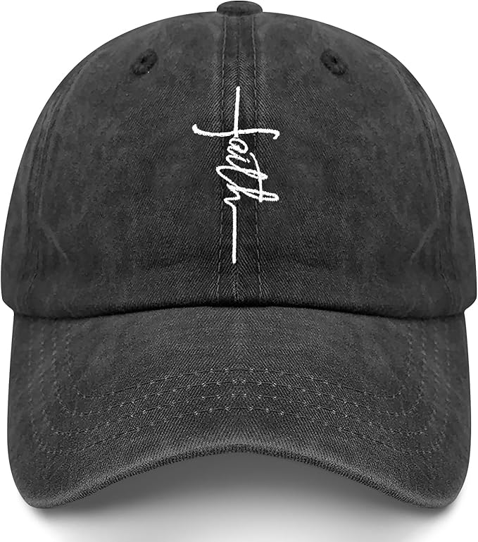 Christian Hats for Men Women, Jesus Baseball Cap, Adjustable Cotton Embroidered Christian Hats