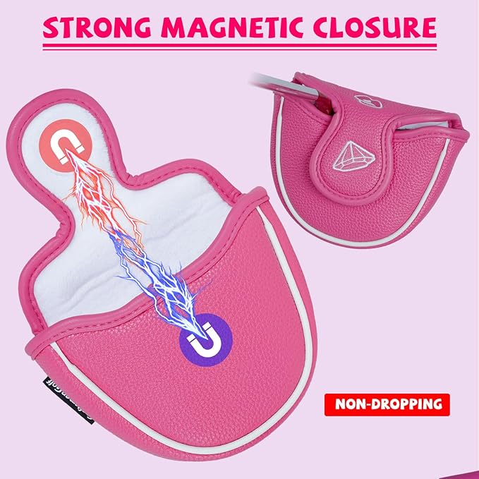 Craftsman Golf Lipstick Diamond Handbag Bow Pink 460 CC Golf Driver Headcover Mallet Blade Putter Covers Gift for Women