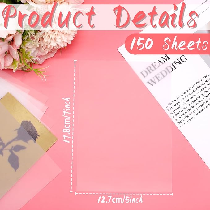 Benvo Vellum Paper Sheets 150-Pack, Printable & Traceable - Image 2
