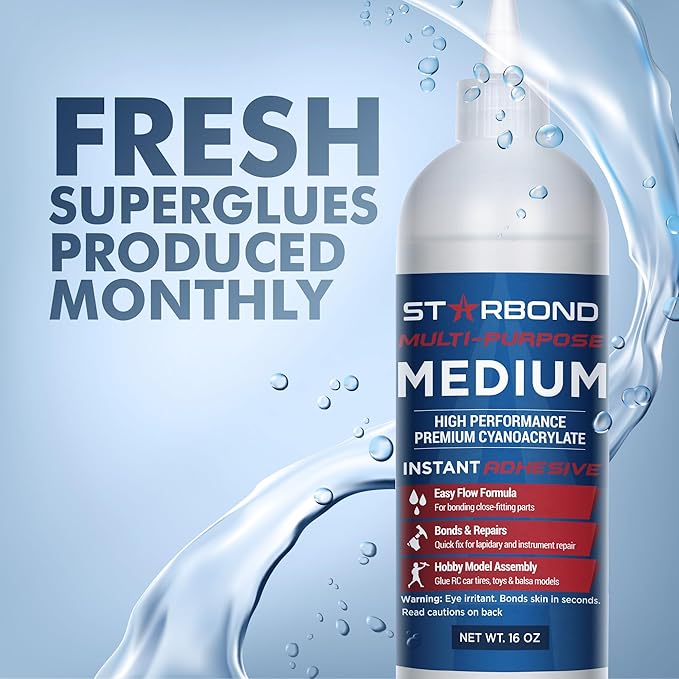 Premium Grade Cyanoacrylate Medium Super Glue by Starbond - 16 oz. Complete - Image 2