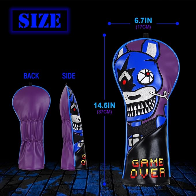 Big Crazy Golf Headcovers - Funny Golf Club Covers - Driver Headcover with Tour Grade PU Leather - Golf Driver Headcover, Waterproof Golf Head Covers, Soft Lining Golf Gift