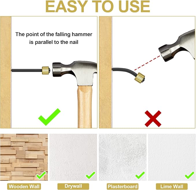 90PCS Picture Hanging Nails, 3 Sizes Wall Decorative Nails - Image 5