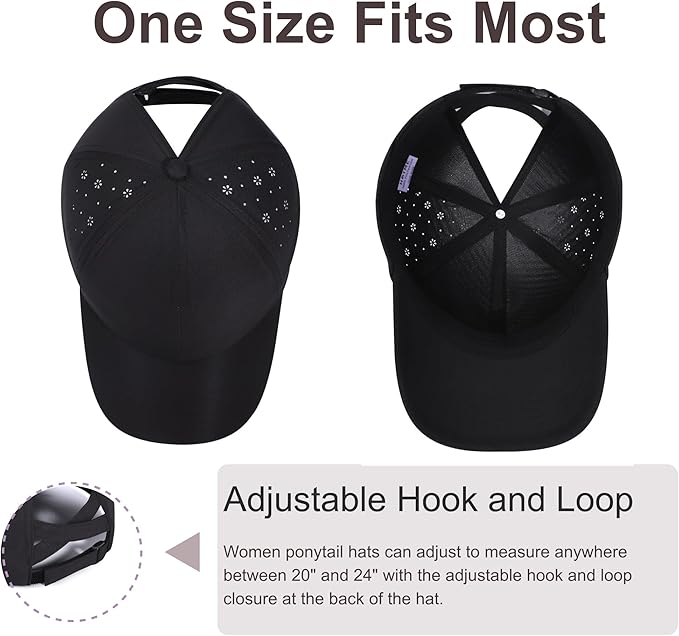 ZTL Women's High Ponytail Baseball Cap Performance Running Hat Quick Dry Mesh Sports Cap Unstructured Dad Trucker Hats