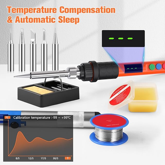 Soldering Iron Kit, 120W LED Digital Advanced Solder Iron Soldering Gun kit - Image 3