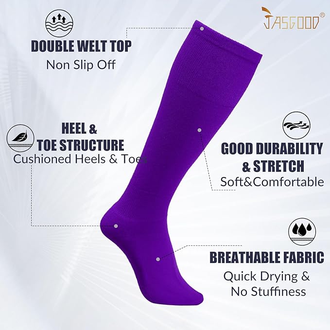 JASGOOD 2 Pack Baseball Socks and Belt Combo Set Softball Socks and Belts Elastic Waist Belt for Youth and Adult Boys