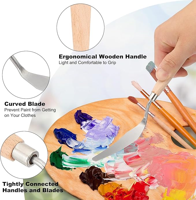 PATIKIL Art Spatula, No.1 13mm Stainless Steel Flexible Palette Knife Painting - Image 3