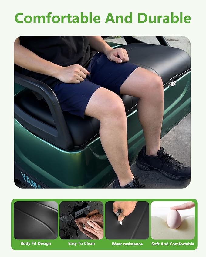 Golf Cart Front Seat Bottom Replacement Cushion Assembly for Yamaha G29/Drive 2007-2016 Models