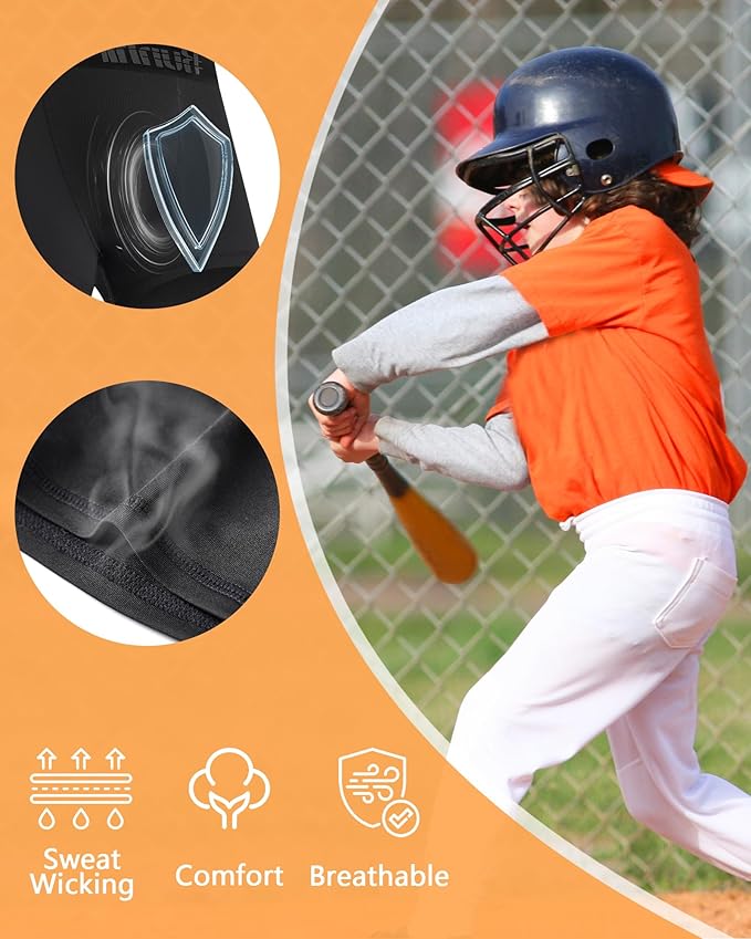 Runhit Boys Cup Underwear for Baseball Football, Youth Compression Shorts with Soft Protective Athletic Cup Boxer Brief