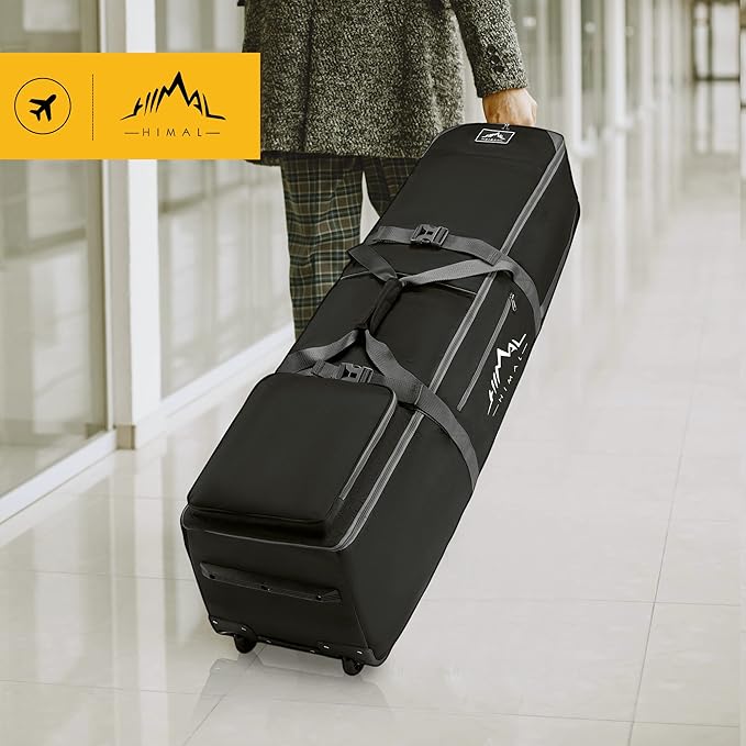 GoHimal Golf Travel Bag with Wheels, 1200D Heavy Duty Oxford Fabric Golf Travel Case for Airlines