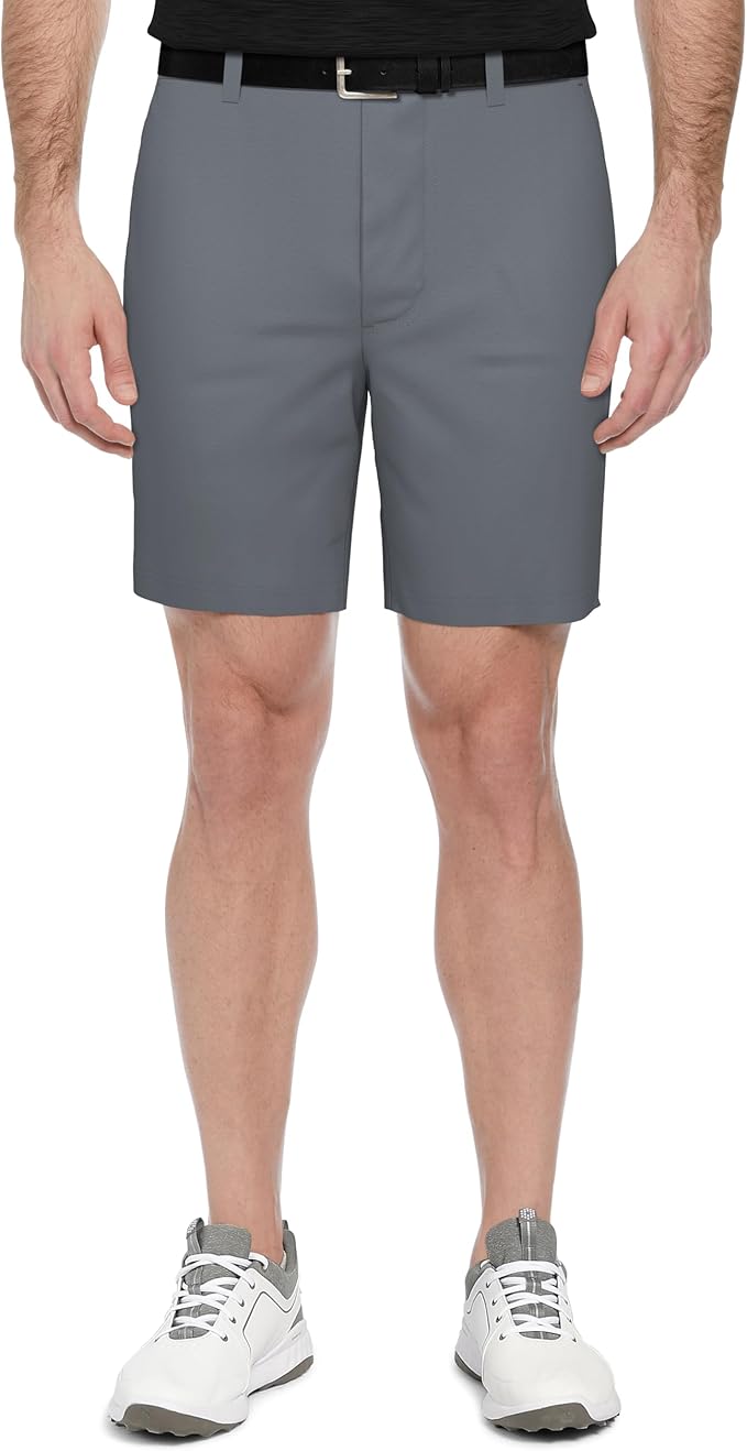 PGA Tour Men's 8" Solid Performance Stretch Pull-on Golf Shorts with Stretch Waistband, Moisture-Wicking, Sun Protection