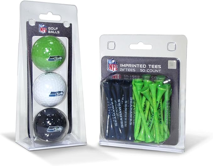 Team Golf NFL Kansas City Chiefs 3 Golf Balls and 50 Golf Tees Logo Imprinted Golf Balls (3 Count) & 2-3/4" Regulation Golf Tees (50 Count), Multi Colored