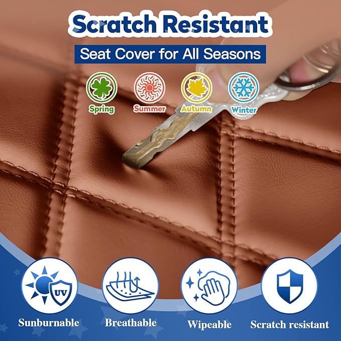NOKINS Golf Cart Seat Covers Fit Club Car DS Pre-2000 OEM Standard Seat Cushion, Golf Cart Vinyl Diamond Front Seat Covers, Soft/Scratch-Resistant/No Stapler Needed