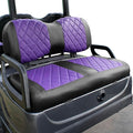 NOKINS Golf Cart Diamond Seat Covers Kit, Fit for Yamaha Drive/Drive 2 OEM Standard Front Seat Cushion, Golf Cart Vinyl Seat Cover, No Nails Required (Purple and Black)