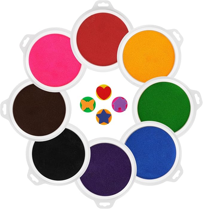 Lorzon 8 Colors Washable Stamp Pads by Lorzon