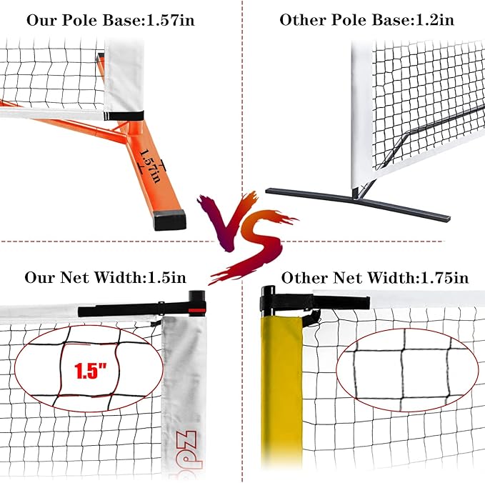 Zdgao Pickleball Set with Net for Driveway, 22 FT Regulation Size Pickle Ball - Image 2