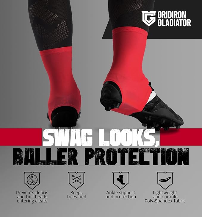 Gridiron Gladiator Cleat Covers - Football Spats - Football Cleat Cover - Cleat Spats for Soccer, Baseball & Softball