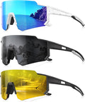 3 Pack Polarized Sunglasses for Men Women, Sports Mens Sunglasses with UV Protection for Baseball Cycling Running