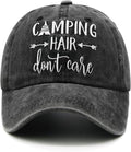 Waldeal Embroidered Camping Hair Don't Care Hat Adjustable Washed Baseball Cap for Women Men