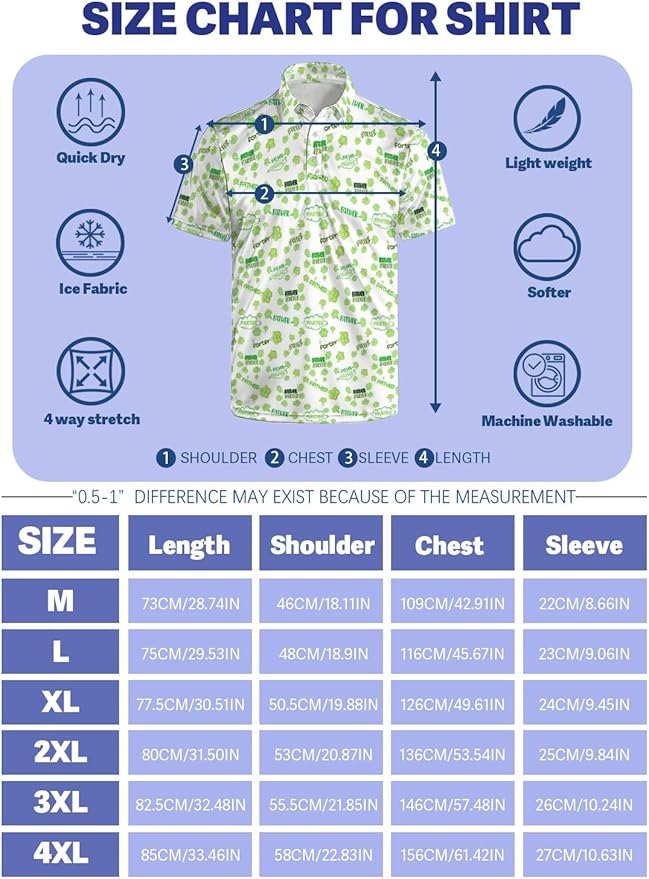 Mens Golf Shirts Golf Polo Shirts for Men Short Sleeve Polo Shirts Golf Gifts