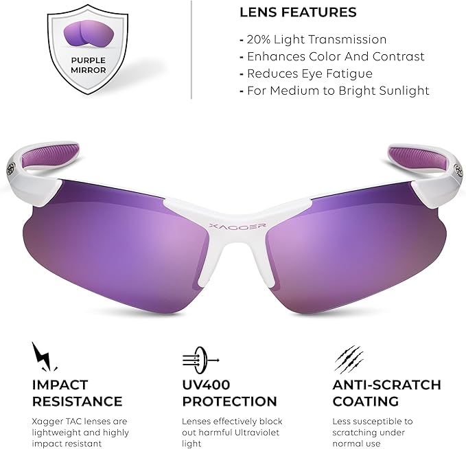 Xagger Kids Youth Polarized Sports Sunglasses for Boys Girls Baseball Softball Glasses TR90 Frame