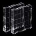 2Pcs Clear Stamp Blocks Set, 2 x 2 Inch Wave-Like Acrylic Blocks by QIMOO
