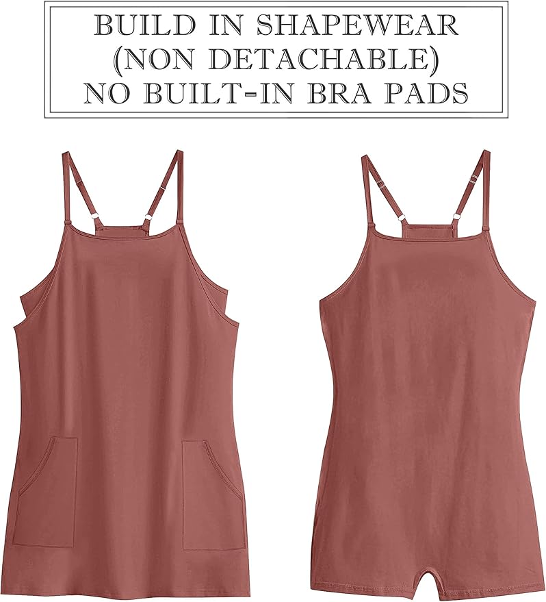 ANRABESS Women Summer Dress 2026 Beach Vacation Outfits Tennis Athletic Workout Romper Dress Built in Shorts Travel Clothes