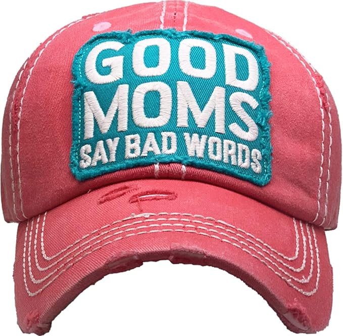 Funky Junque Distressed Vintage Baseball Cap - Embroidered Patch Women's Hat - Holiday, Lifestyle & Patriotic Designs