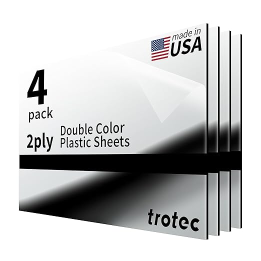 Trotec | Metallic Looking Acrylic Sheet | 12"x20"x1/16, Name Plate | USA Made by TrotecEngravingSupplies