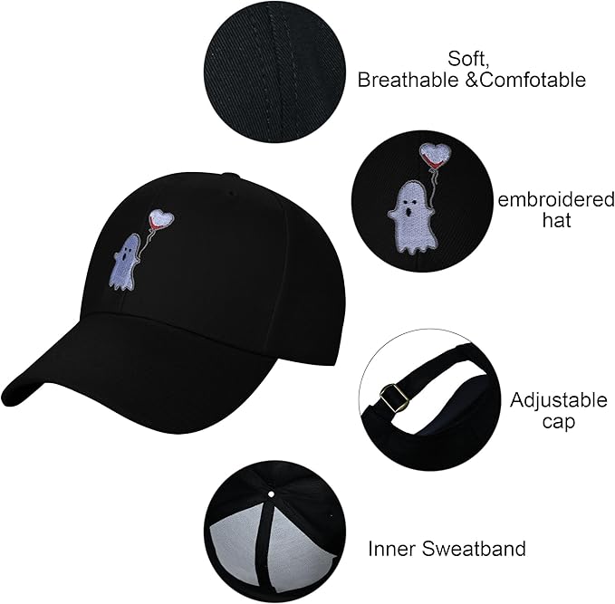 Embroidered Baseball Cap for Women Men Adjustable Baseball Hat Black Baseball Cap Trucker Hat