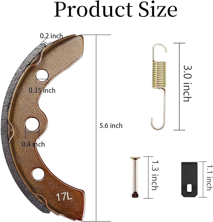 10L0L Golf Cart Brake Shoes Kit for Club Car DS & Carryall 1981-1994 OEM 101146302 101880701, EZGO XI-Serial 1983-1986, Yamaha G1 1978-1980, etc