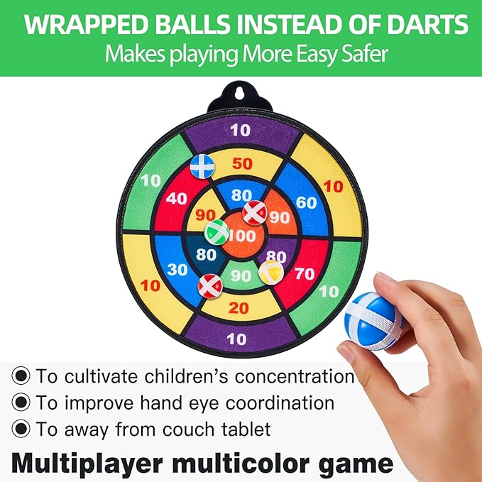 Magnetic Dart Board for Kids-12Magnetic Dart/Sticky Balls Or 2 Toy Gun+40 Foam - Image 5