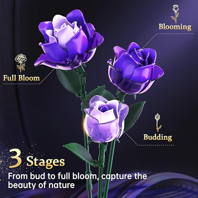 Gothic Rose Bouquet Building Set, Compatible - Image 3