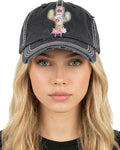 Funky Junque Distressed Vintage Baseball Cap - Embroidered Patch Women's Hat - Holiday, Lifestyle & Patriotic Designs