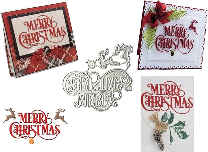 Metal Cutting Dies DIY Merry Christams Embossing Stencil Template Scrapbooking by Annchaos