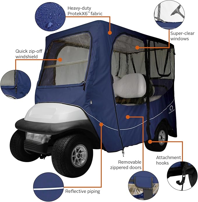 Classic Accessories Fairway Golf Cart Deluxe Enclosure