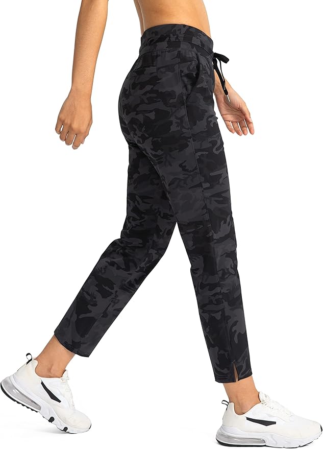 Soothfeel Women's Pants with 4 Pockets 7/8 Stretch High Waisted Sweatpants Travel Athletic Work Golf Pants for Women