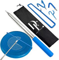 DF 4-in-1 Disc Golf Retriever Pole - 16-ft Telescopic Stainless Steel, Disc Golf Disc Retriever with Hooks Suction-Cup Carry Bag - Disc Golf Accessories for Water Trees Bushes.