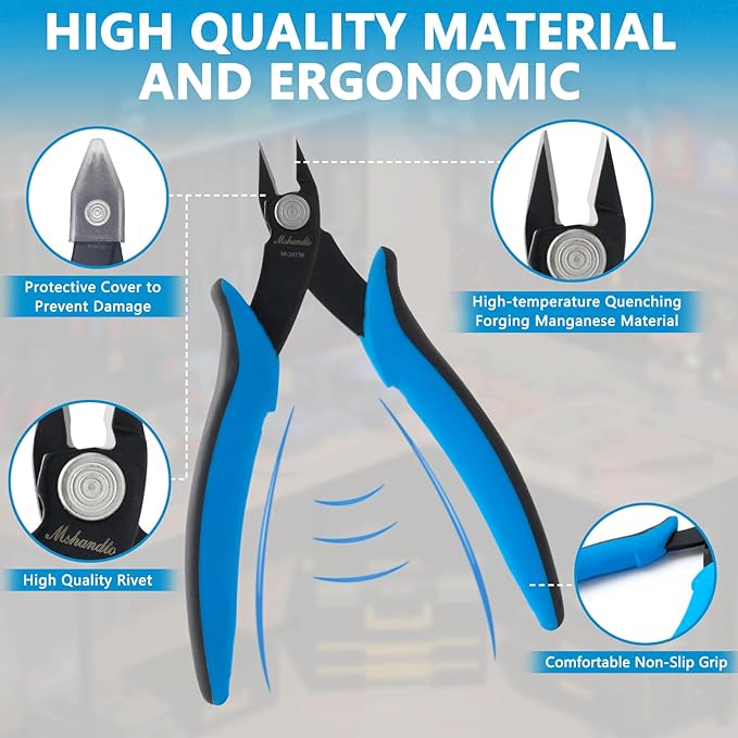 5.3" Wire Cutters for Crafting Flush Cutters 2 Pack Ultra Sharp Flush Cut - Image 2