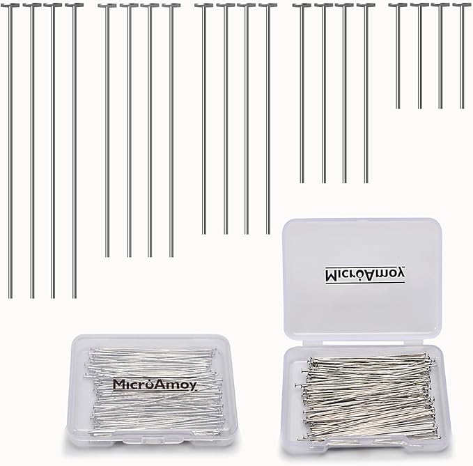 100pcs Silver Filled Flat Head Pins Non Tarnish Craft Earring Bracelet Jewelry by MICROAMOY