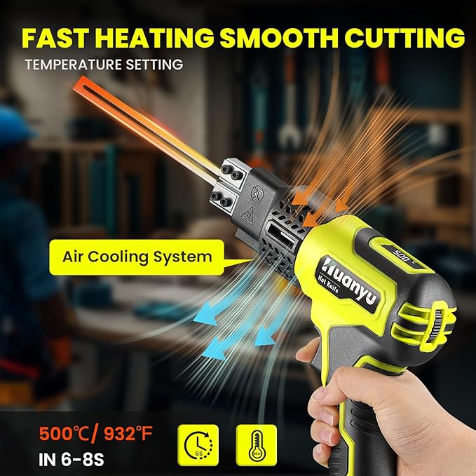 Huanyu Cordless Hot Knife with Temperature Display 100W Max 500℃ 3.0Ah Battery - Image 4