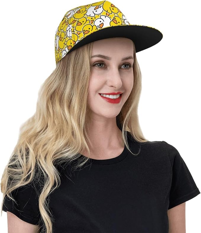 Fashion Snapback Hat for Men Women, Hip Hop Style Baseball Cap Flat Bill Hats Adjustable Trucker Sun Hat