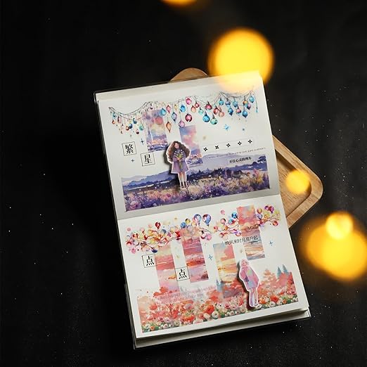 PET Tpae Stickers for Journaling, 3 Rolls Christmas Lighting Washi Tape - Image 6