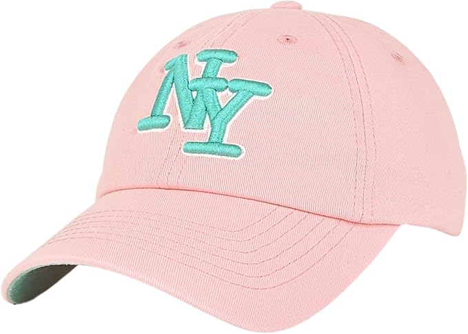 NY 3D Embroidered Cotton Dad Hat – New York Baseball Cap, Adjustable Metal Buckle Strap, Unstructured Low-Profile Style