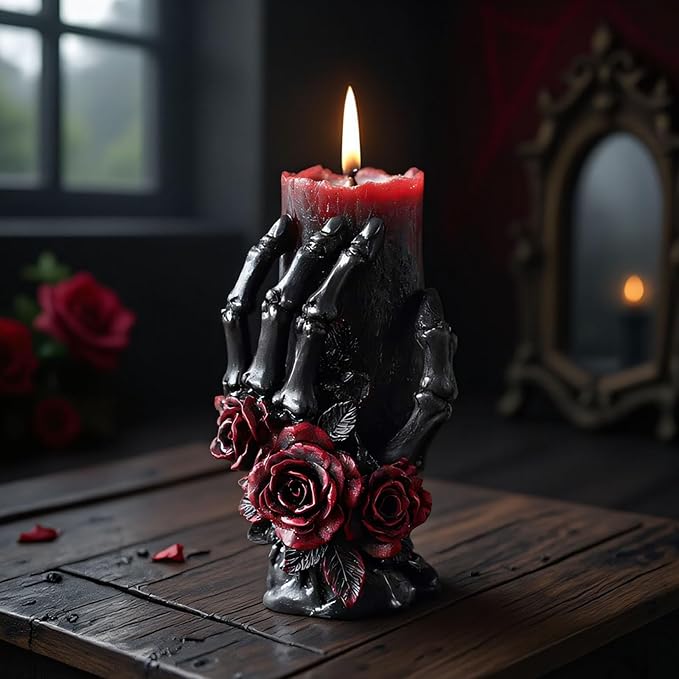 2 Pcs Halloween Skull Candle Molds 3D Skull Resin Molds, Ghost Hand Silicone - Image 6