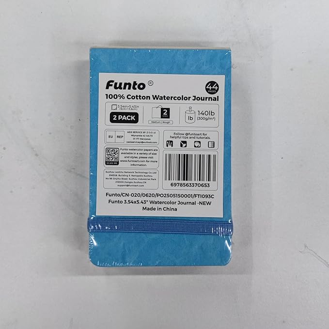 Funto Watercolor Paper Journal 2-Pack, 44 Pages Each, 100% Cotton Cold Press - Image 7