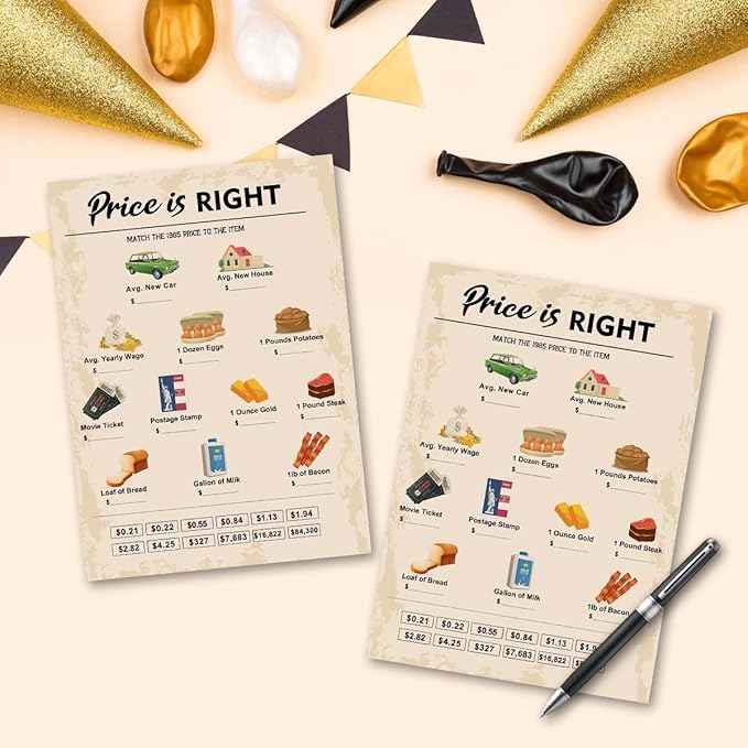 40th Birthday Party Games, Price is Right Games, Birthday Party Supplies - Image 5
